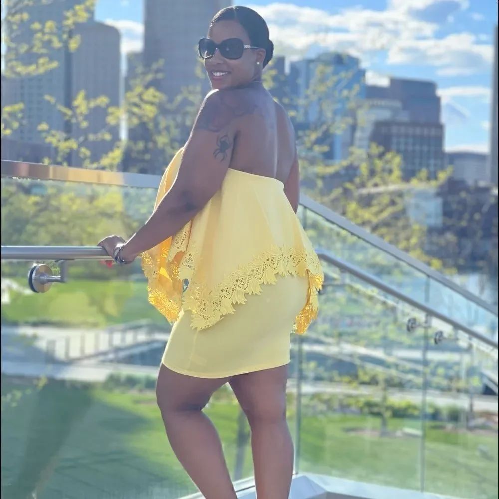 Yellow Tube Dress Size Small - Picture 3 of 3